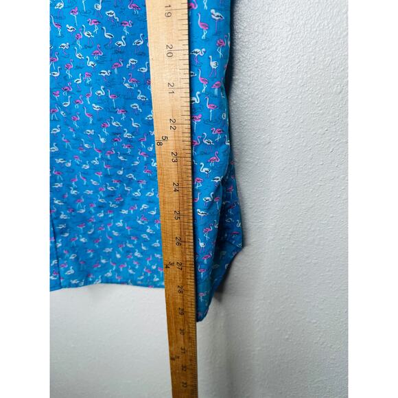 NWT Bonobos Blue with Tiny Pink & White Flamingos Button Shirt XL - Picture 16 of 16